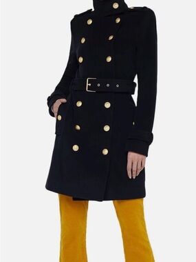 L'AGENCE Nalini Long Wool-Blend Military Coat